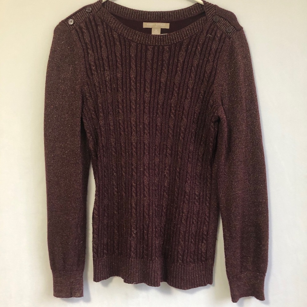 Banana Republic burgundy and gold sweater